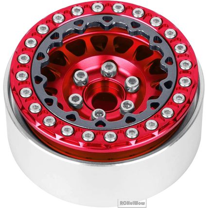 RC 1.9 Beadlock Wheels for 1/10 RC Crawler TRX4 Axia1 SCX10 SCX10 Iii,Alloy Alum