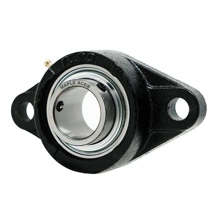 MAPLE ACE UCFL208-24 Flange Bearing 1/2" Bore, Oval 2-Bolt Self-Aligning, Solid