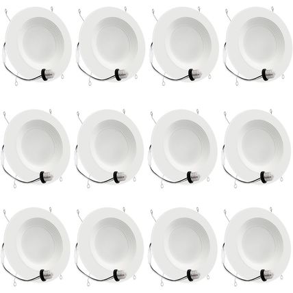 Energetic 12 Pack Retrofit LED Recessed Lighting 6 Inch, Dimmable, 12.5W=100W, D