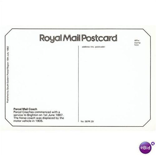 GB Postcard 1982 - Parcel Mail Coach