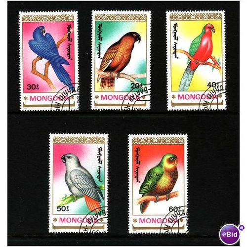 MONGOLIA 1990 PARROTS SG 2154/2158 5 VALS FINE USED