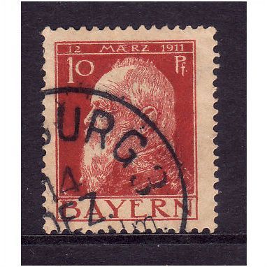 GERMANY STATES BAVARIA 1911 SG 140 10pf CARMINE FINE USED #2