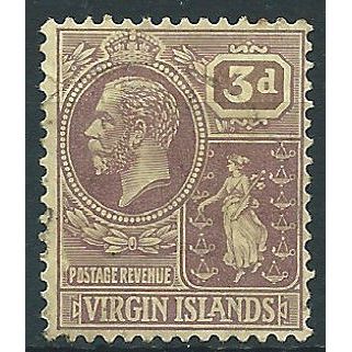 Virgin Islands 1928 SG96 3d Purple/Pale Yellow Mounted Mint ....