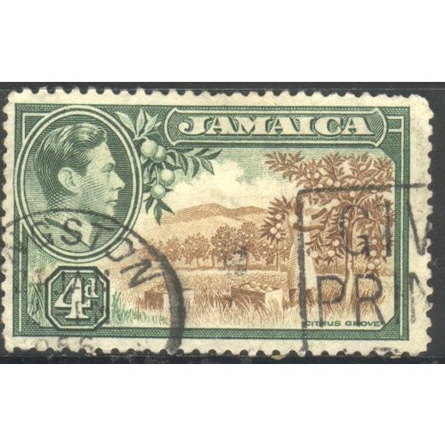 Jamaica 1938 - SG127 - 4d brown and green - Citrus Grove - used