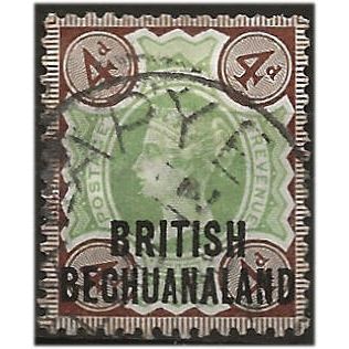 Bechuanaland 1891 SG35 4d Green & Purple-Brown Fine.Used . ..