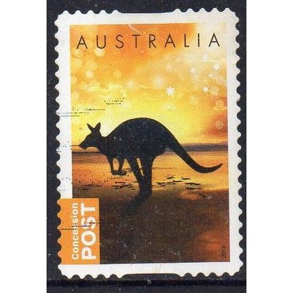 Australia 2014 Concession Stamp - Kangaroo on Beach NVI s/a Used