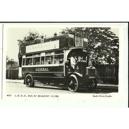 LONDON Belmont LGOC Bus Postcard (Pamlin M57)