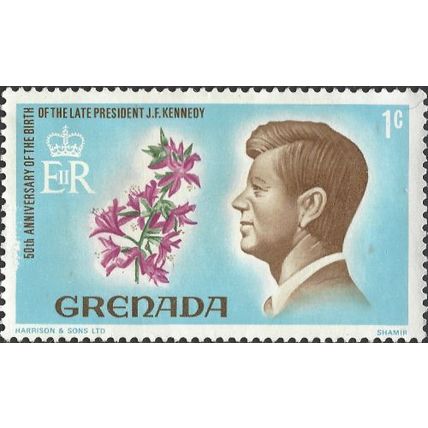 GRENADINES, President John F. Kennedy, blue 1968, 1c