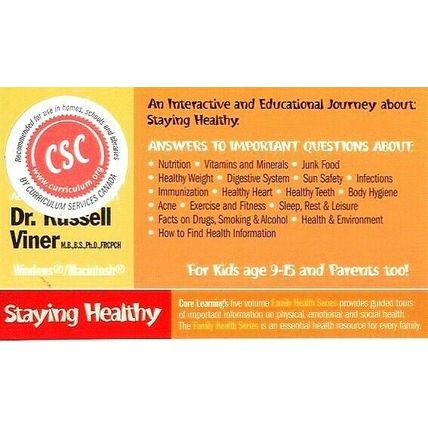 Health for Kids Series: Staying Healthy (CD, 2003) Win/Mac -NEW CD in SLEEVE