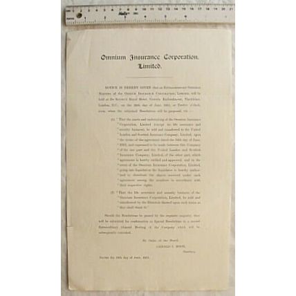 1911 notice EGM Omnium Insurance Corporation