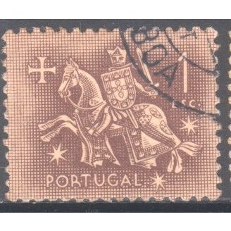 Portugal 1953 - 1e carmine brown/rose - Medieval Knight - used 4