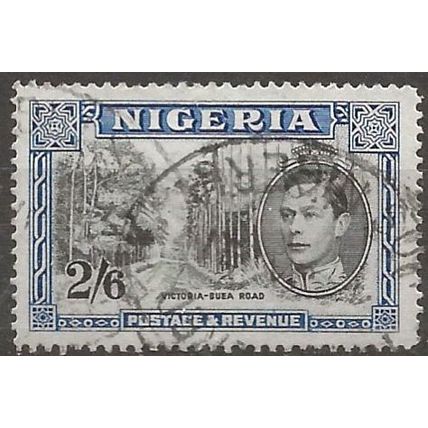 Nigeria 1942 SG58b 2/6d Black & Blue Perf 14 Fine Used ..