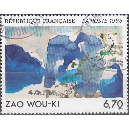 France 1995 Michel 3100 O Cote (2008) 2.20 € Oeuvre de Zao Wou-Ki Cachet rond