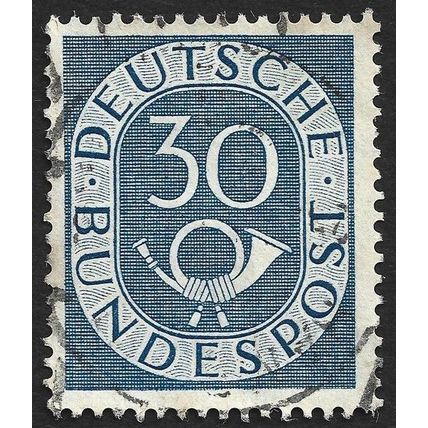 GERMANY 1951 Numeral-Posthorn 30pf Sc#679 - USED @M479