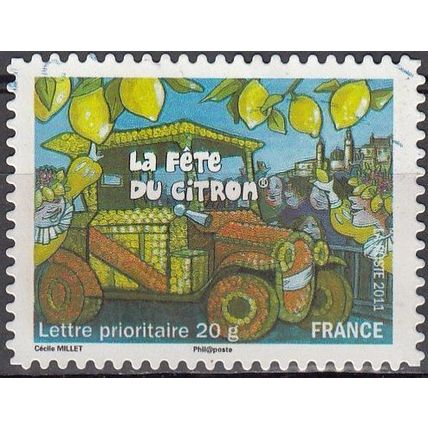 France 2011 Michel 5124I O Cote (2015) 0.60 € Fête du citron Menton Cachet rond