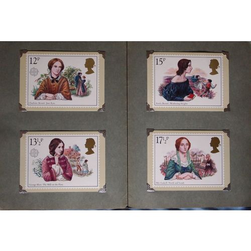 PHQ card FDC set in slot folder Famous People set 9th July 1980