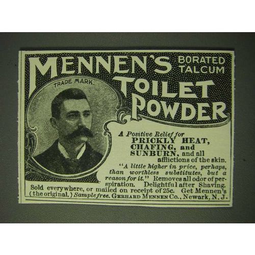 1900 Mennen's Borated Talcum Toilet Powder Ad - A positive relief
