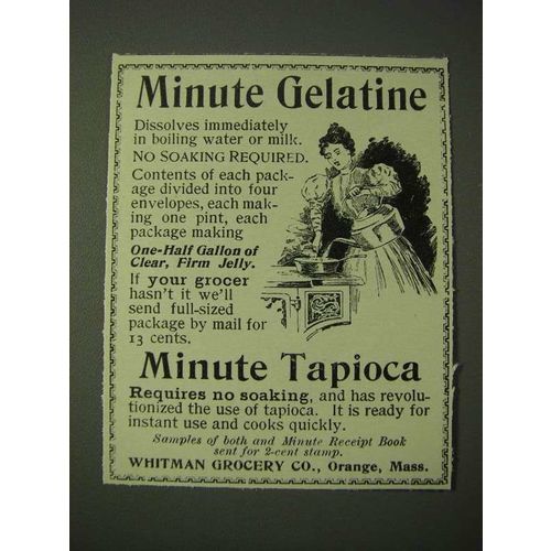 1900 Minute Gelatine and Minute Tapioca Ad