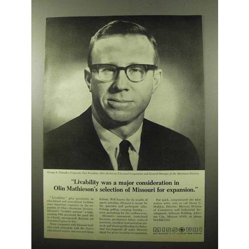 1969 Missouri Commerce and Industrial Development Ad - Livability