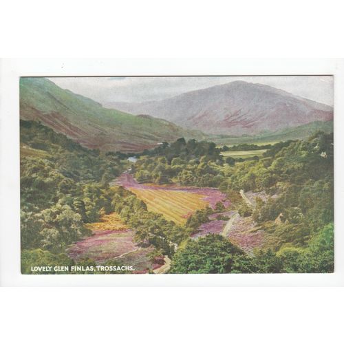 Lovely Glen Finlas Trossachs Postcard J B White