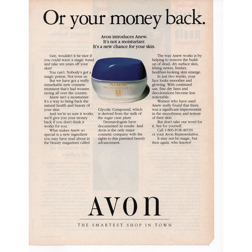 Avon Anew classic Full Page Print Ad March 1993