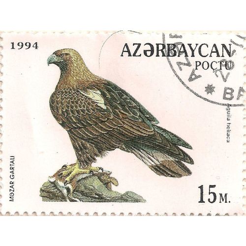 AZERBAIJAN, BIRD, Eastern imperial eagle, white 1994, 15M