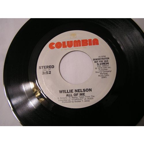 Willie Nelson Promo 45-ALL OF ME STEREO/MONO