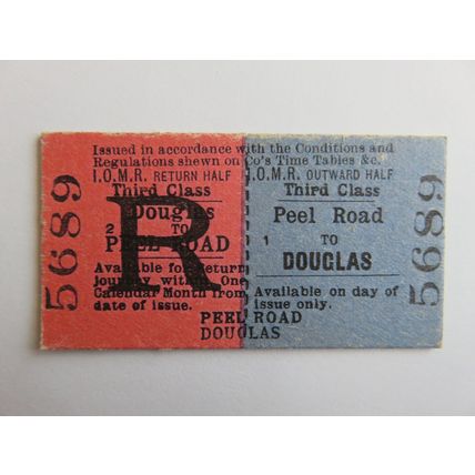 Isle of Man Railway Peel Road-Douglas Ticket #40