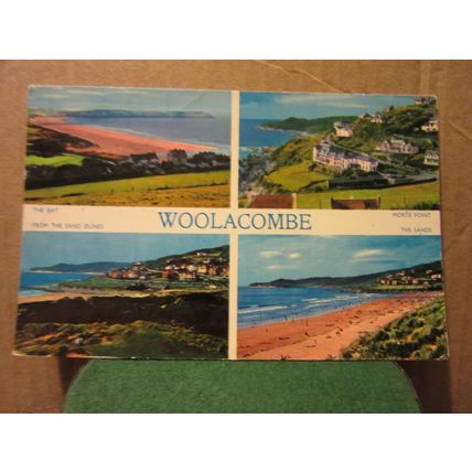multiview, WOOLACOMBE, DEVON used postcard by E T W Dennis 1965 pm =
