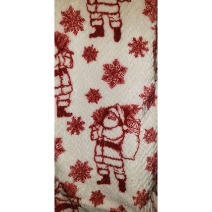 CHRISTMAS SANTA W/ TOY SACK & TREE HOLIDAY JACQUARD THROW BLANKET 50X70~NEW~