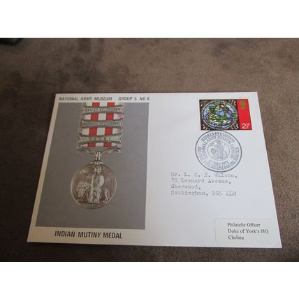 1971 National British Army Museum GB Cover - Indian Mutiny Medal