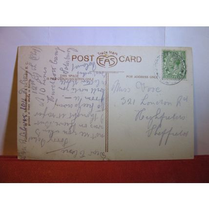RIPON CATHEDRAL, YORKSHIRE. used antique postcard RP from soldier, salisbury =
