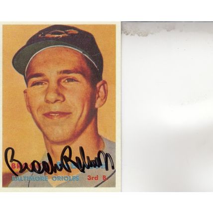 BROOKS ROBINSON 1957 AUTOGRAPHED BALTIMORE ORIOLES HOF WORLD CHAMPION THIRD BASE