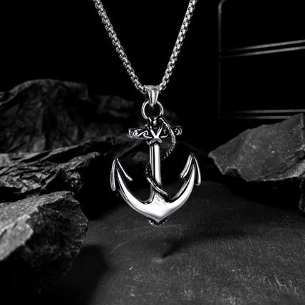 Vintage Necklace Wrapped Boat Anchor Rock Nightclub Fashion Men's Accessories