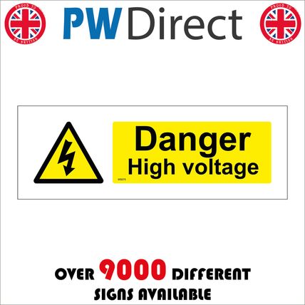 WS075 DANGER HIGH VOLTAGE SIGN RISK OF INJURY DEATH ELECTRICITY SAFETY WARNING