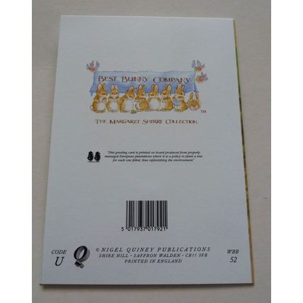 5 x MARGARET SHERRY COLLECTION BIRTHDAY CARDS - BEST BUNNY COMPANY - UNUSED