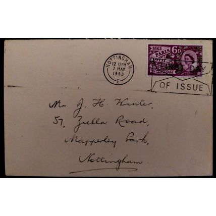GB 1963 Paris Postal Conference FDC Nottingham pm