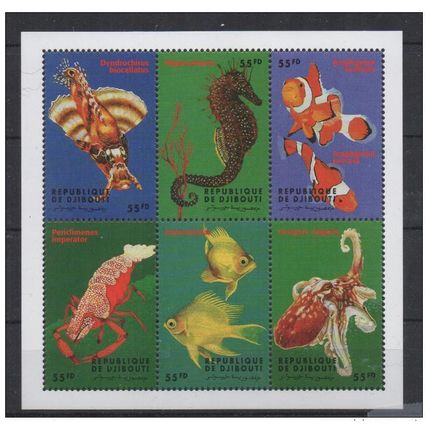 Djibouti 2000 bloc souvenir Marine Fauna poissons fishes Fische Mi. Bl.?