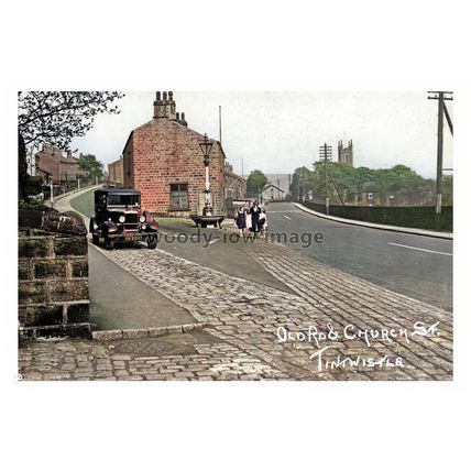 ptc1547 - Cheshire - Automobile at Old Road/Church Street Tintwistle - print 6x4