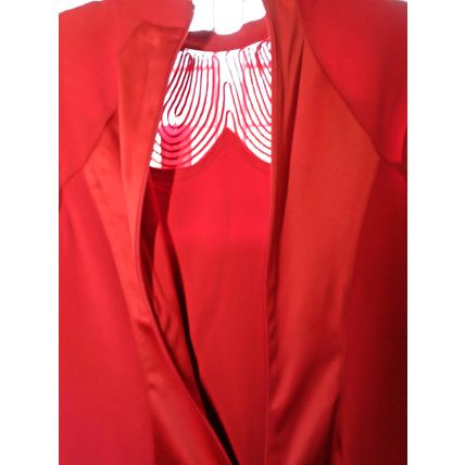 NWT Eva Mendes Red Sleeveless Jacquard Fit Cocktail Dress SZ 12 Holiday Dress
