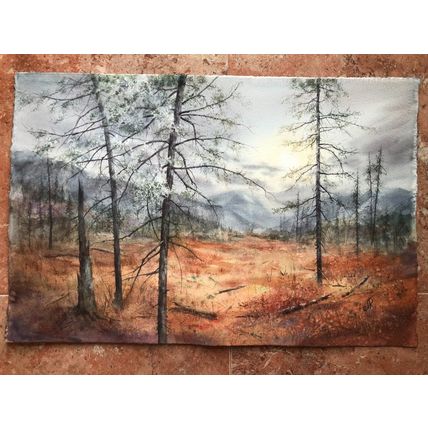 Forest Watercolor Painting Landscape