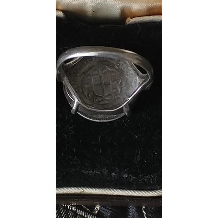 Antique Vintage 1940-s Silver George VI Signet Ring Size US 7, UK N
