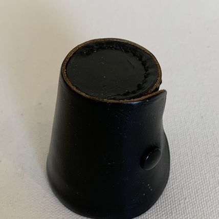 4 VINTAGE Metal German Nesting Shot Glasses Cups Set Black Leather Travel Case