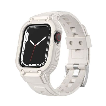 Armor Silicone Watch Band For Apple Watch, Series 8&7 45mm / SE 2&6&SE&5&4 44mm