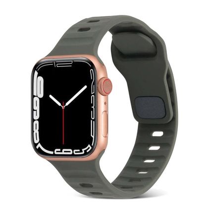 Square Buckle Stripes Silicone Watch Band, For Apple Watch Ultra 49mm (For Apple