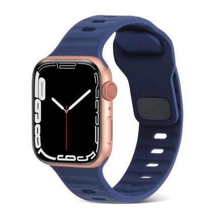 Square Buckle Stripes Silicone Watch Band, For Apple Watch Ultra 49mm (For Apple