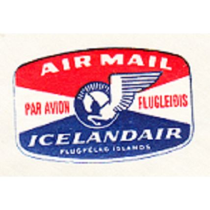 AIR MAIL etiquette on cover Icelandair to Chicago