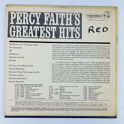 Percy Faith – Percy Faith's Greatest Hits Vinyl LP Record Album CS-8637