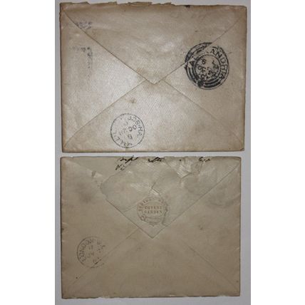 GB QV 2 Covers 1885 & 1901 with 1d Lilac one Bedford Hotel to London Museum etc