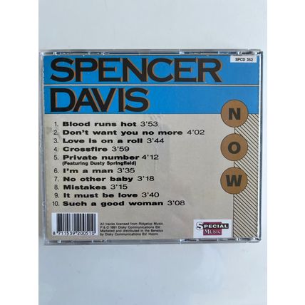 SPENCER DAVIS - NOW (UK AUDIO CD, 1991)